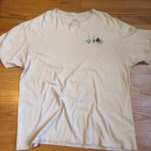 Disney Forrest Mickey Goofy Minnie Campfire Cotton Comfy T-Shirt Tan Tee Size XL